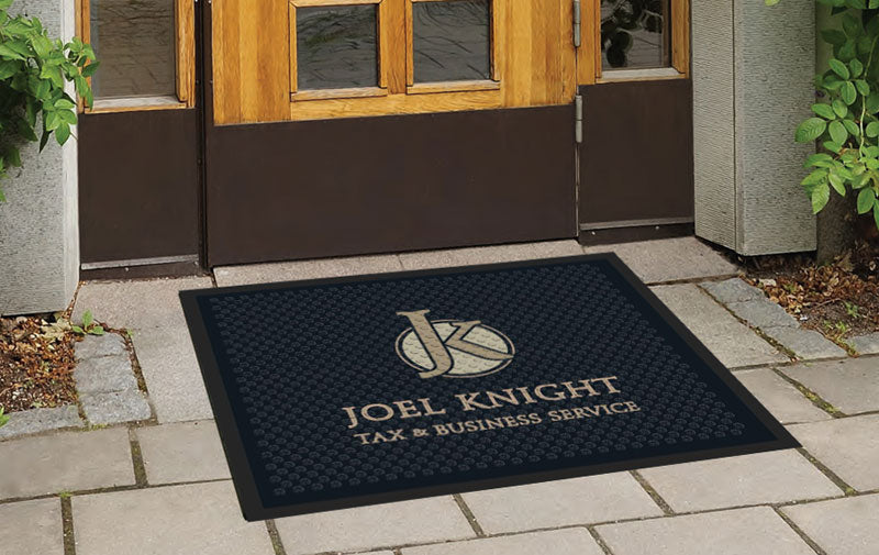 JOEL KNIGHT TAX & BUSINESS SERVICE 2.5 X 3 Rubber Scraper - The Personalized Doormats Company