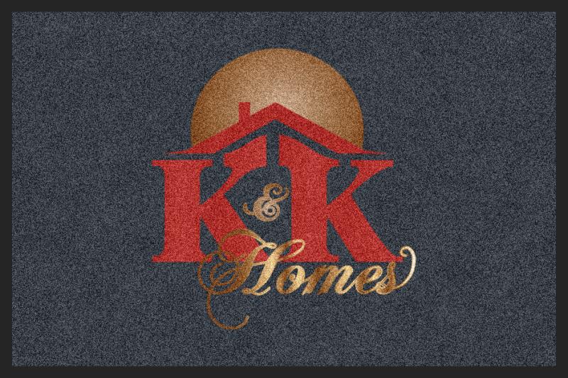 K&K Logo § 2 X 3 Rubber Backed Carpeted HD - The Personalized Doormats Company