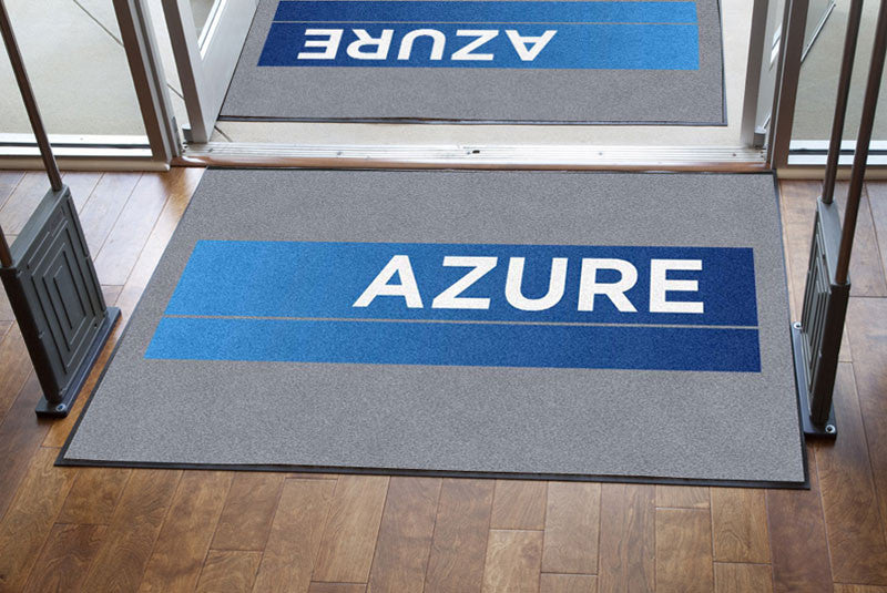 AZURE 4 X 6 Rubber Backed Carpeted HD - The Personalized Doormats Company