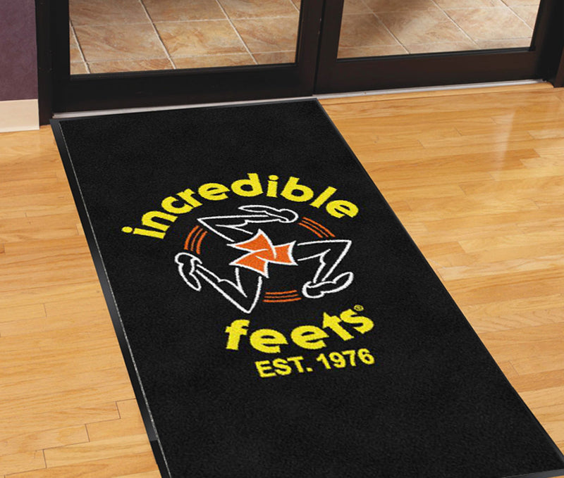 incredible feet mat 3 X 6 Rubber Backed Carpeted - The Personalized Doormats Company