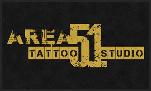 Area51 Tattoo Logo § 3 X 5 Rubber Backed Carpeted HD - The Personalized Doormats Company