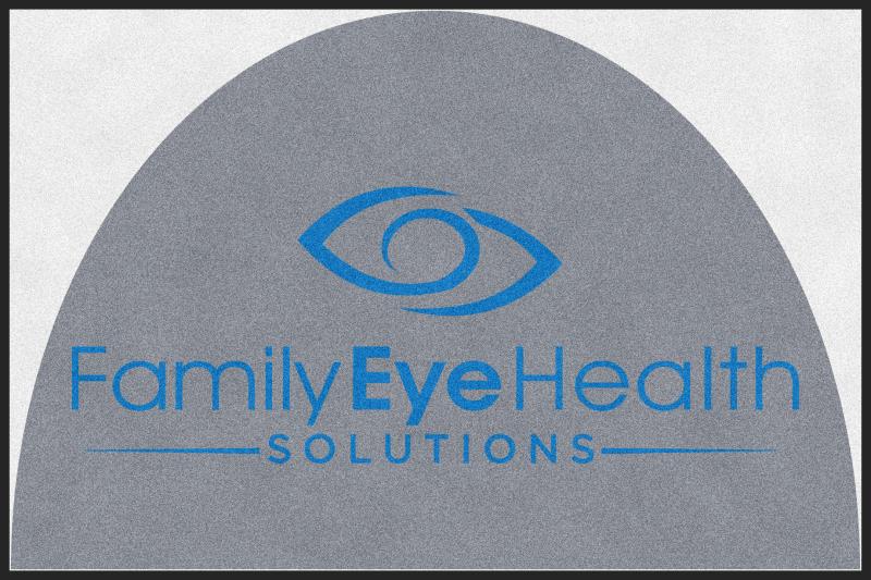 Family Eye Health 4 X 6 Rubber Backed Carpeted HD Half Round - The Personalized Doormats Company