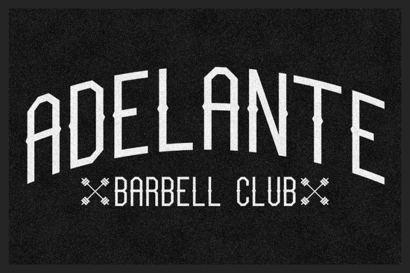 Adelante Barbell Club 2 X 3 Rubber Backed Carpeted HD - The Personalized Doormats Company
