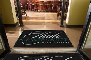 High Maintenance Beauty Parlor 4 X 6 Rubber Backed Carpeted HD - The Personalized Doormats Company