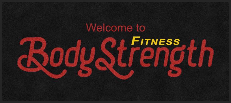 Body Strength Fitness § 3 X 6.67 Rubber Backed Carpeted HD - The Personalized Doormats Company