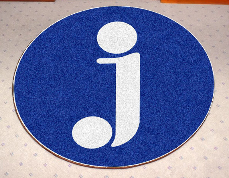 Jazwares 2 X 2 Rubber Backed Carpeted HD Round - The Personalized Doormats Company