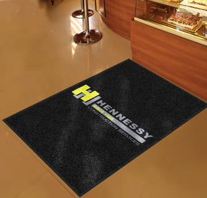 Hennessy Construction Services 3 X 5 Rubber Backed Carpeted HD - The Personalized Doormats Company