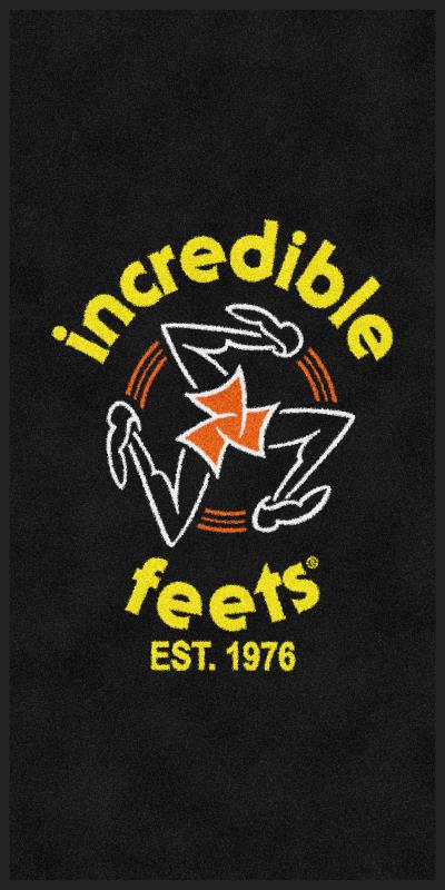 incredible feet mat 3 X 6 Rubber Backed Carpeted - The Personalized Doormats Company