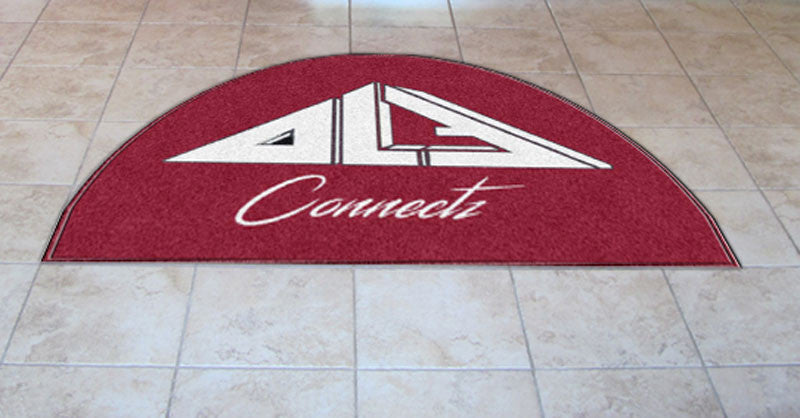DLF Connectz 2 x 3 Rubber Backed Carpeted HD Half Round - The Personalized Doormats Company