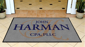 John Harman CPA, Indoor mats 3 X 5 Rubber Backed Carpeted - The Personalized Doormats Company
