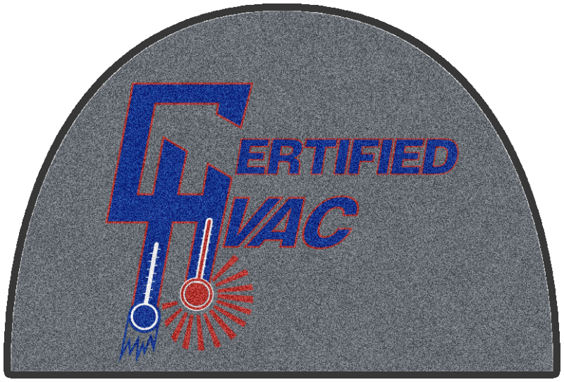 Certified HVAC § 4 X 6 Rubber Backed Carpeted HD Half Round - The Personalized Doormats Company