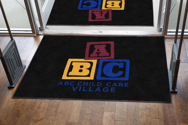 ABC Child Care Village 4 X 6 Rubber Backed Carpeted HD - The Personalized Doormats Company