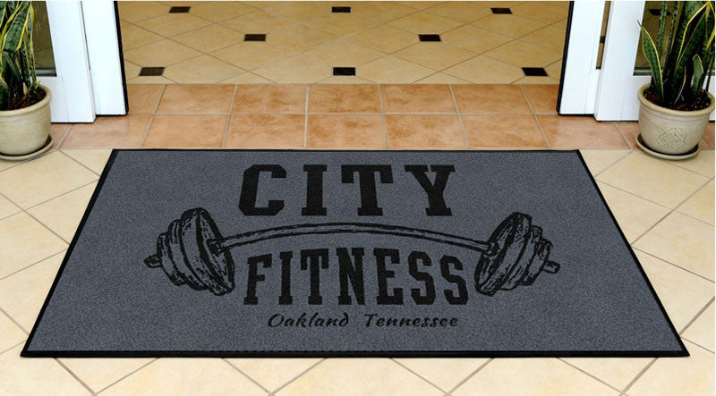 City Fitness 3 X 5 Rubber Backed Carpeted HD - The Personalized Doormats Company