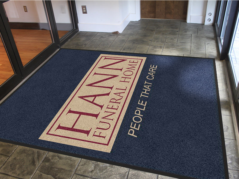 HANN FUNERAL HOME 6 X 8 Rubber Backed Carpeted HD - The Personalized Doormats Company