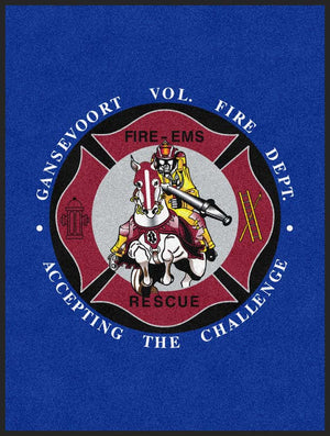 Gansevoort Volunteer Fire Department 6 X 8 Rubber Backed Carpeted HD - The Personalized Doormats Company