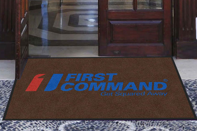 First Command Logo § 3 X 5 Rubber Backed Carpeted HD - The Personalized Doormats Company