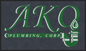 ako plumbing, corp 3 X 5 Rubber Backed Carpeted HD - The Personalized Doormats Company