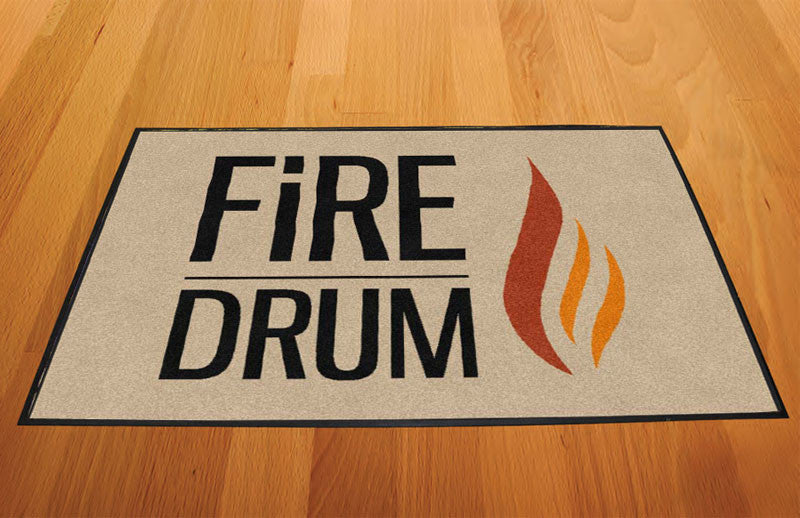 Fire drum 2 X 3 Rubber Backed Carpeted HD - The Personalized Doormats Company