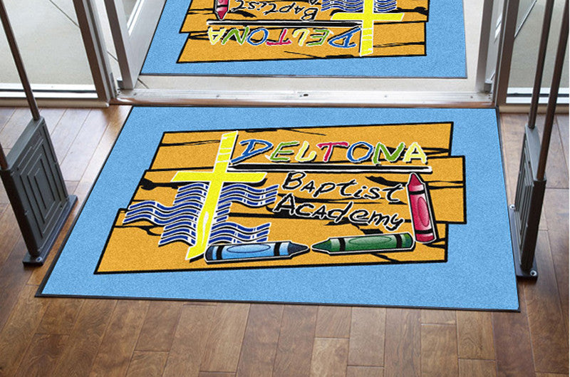 Deltona Baptist Academy 4 X 6 Rubber Backed Carpeted HD - The Personalized Doormats Company