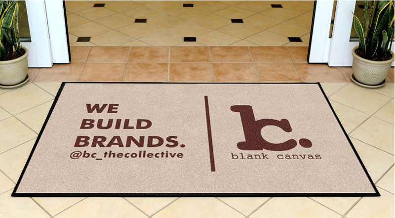 Black Canvas 3 X 5 Rubber Backed Carpeted HD - The Personalized Doormats Company