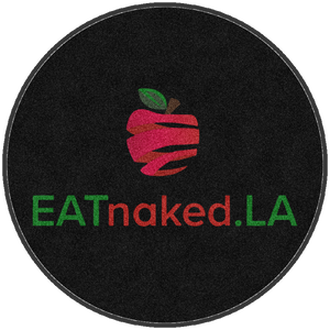 EATnaked.LA § 3 X 3 Rubber Backed Carpeted HD Round - The Personalized Doormats Company