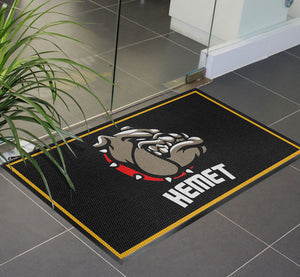 Hemet High 3X5 Black Bright Gold Border