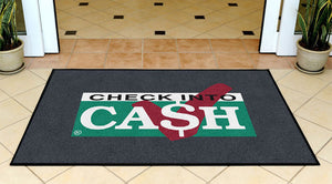 Check into cash 3 X 5 Rubber Backed Carpeted HD - The Personalized Doormats Company