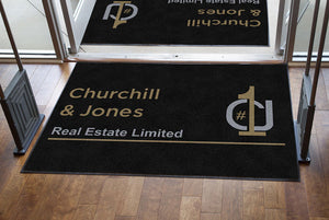 Churchill & Jones Real Estate Limited 4 X 6 Rubber Backed Carpeted HD - The Personalized Doormats Company