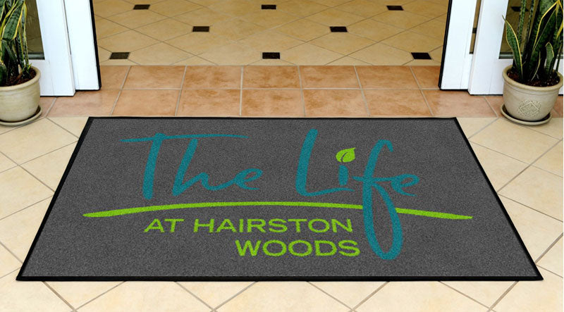 Hairston Woods Doormat 3 x 5 Rubber Backed Carpeted - The Personalized Doormats Company