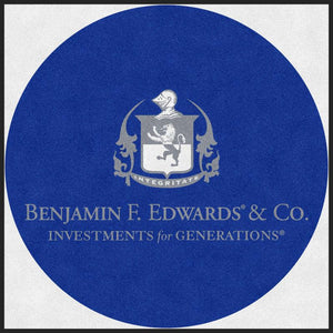 Benjamin F Edwards office rug 5 X 5 Rubber Backed Carpeted HD Round - The Personalized Doormats Company