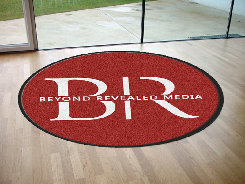 Beyond Revealed Media 3 X 3 Rubber Backed Carpeted HD Round - The Personalized Doormats Company