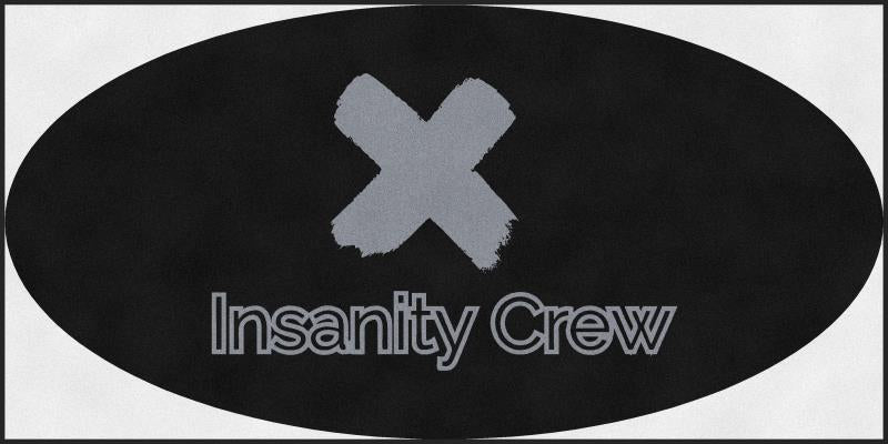 Insanity Crew 6 X 12 Rubber Backed Carpeted HD Round - The Personalized Doormats Company