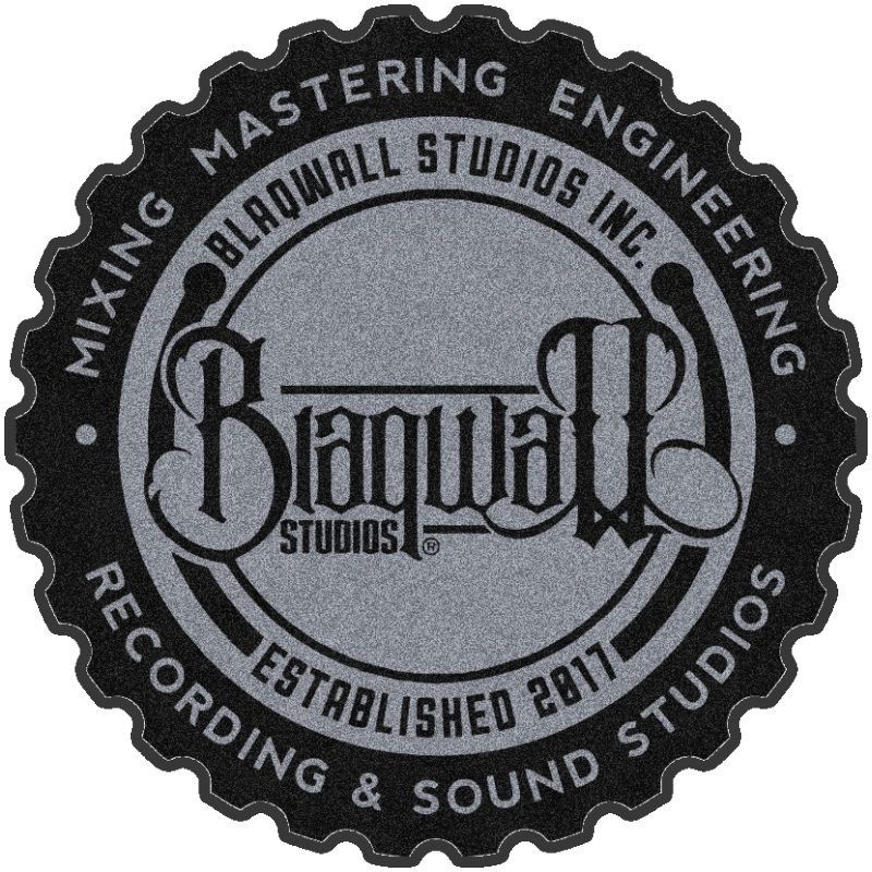 Blaqwall recording studios 6 X 6 Rubber Backed Carpeted HD Custom Shape - The Personalized Doormats Company