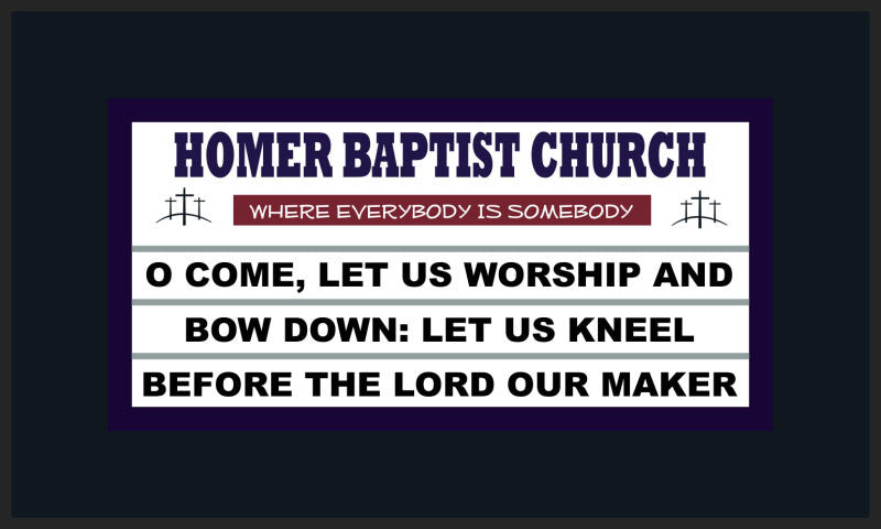 Homer Baptist Church 3 X 5 Rubber Scraper - The Personalized Doormats Company