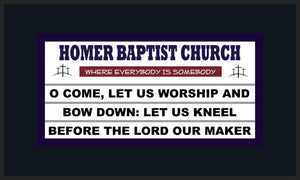 Homer Baptist Church 3 X 5 Rubber Scraper - The Personalized Doormats Company