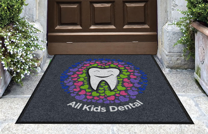 All Kids Dental 3 X 3 Rubber Backed Carpeted HD - The Personalized Doormats Company