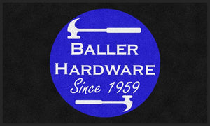 Baller logo 3 X 5 Rubber Backed Carpeted - The Personalized Doormats Company