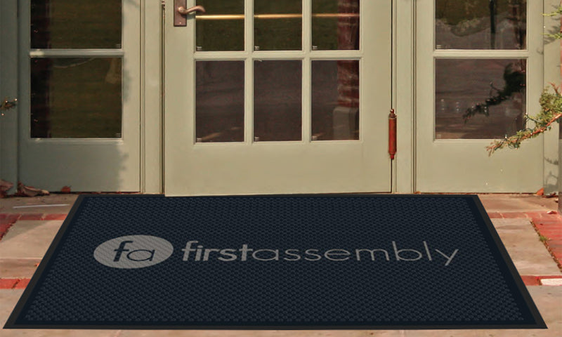 First Assembly Outdoor 4 X 6 Rubber Scraper - The Personalized Doormats Company