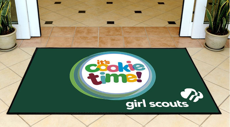 Girl Scout Doormat - Popmat Green 3 X 5 Dye Sub (Photo) - The Personalized Doormats Company