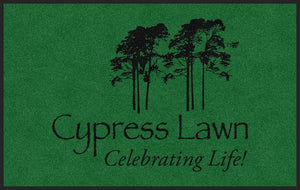 Cypress Lawn Cemetery 5 X 8 Rubber Backed Carpeted HD - The Personalized Doormats Company