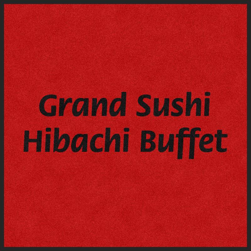 Grand Sushi Hibachi Buffet 4 X 4 Rubber Backed Carpeted - The Personalized Doormats Company