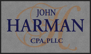 John Harman CPA, Indoor mats 3 X 5 Rubber Backed Carpeted - The Personalized Doormats Company