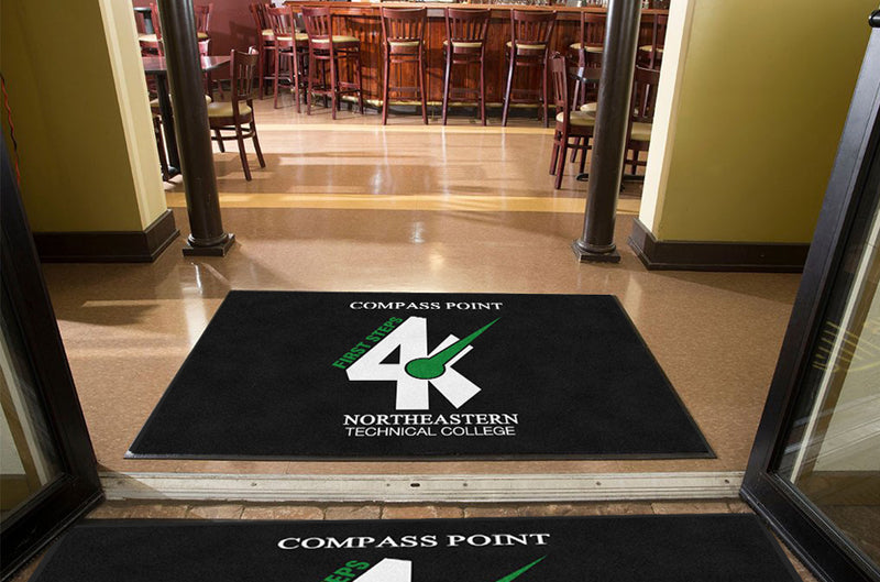 Compass 4K Project 4 X 6 Rubber Backed Carpeted HD - The Personalized Doormats Company
