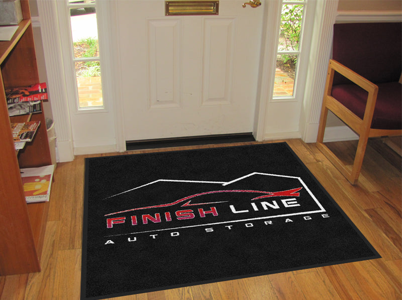 Finish Line Mat 4 X 4 Rubber Backed Carpeted - The Personalized Doormats Company
