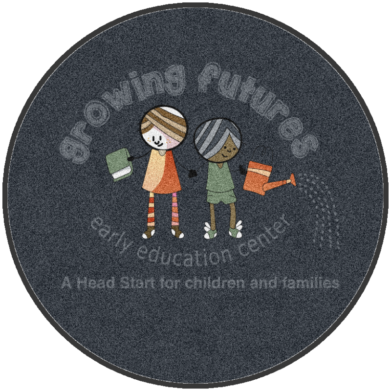 Growing Futures Rug § 6 X 6 Rubber Backed Carpeted HD Round - The Personalized Doormats Company