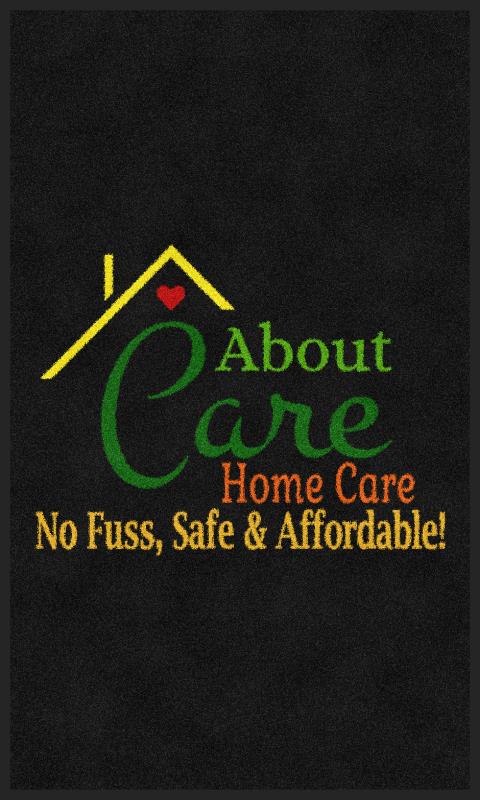 About Care 1 3 X 5 Rubber Backed Carpeted - The Personalized Doormats Company