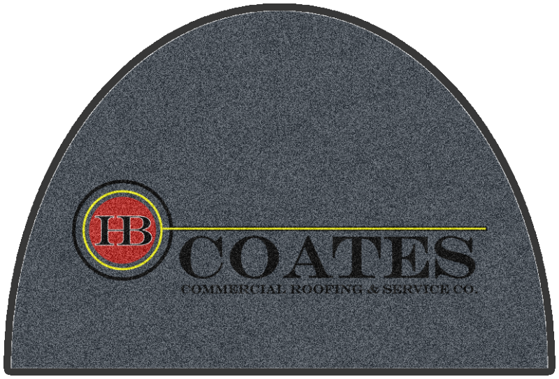 HB Coates Roofing 4 X 6 Rubber Backed Carpeted Half Round - The Personalized Doormats Company