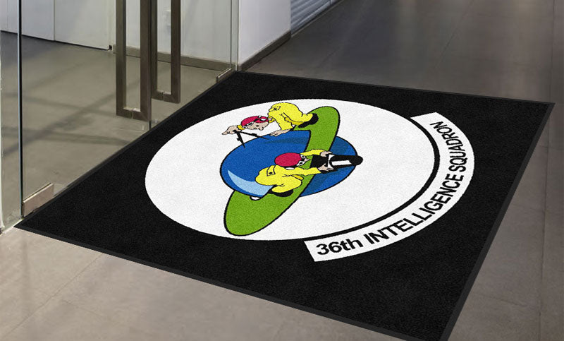 36TH INTELLIGENCE SQUADRON 6 X 6 Rubber Backed Carpeted HD - The Personalized Doormats Company