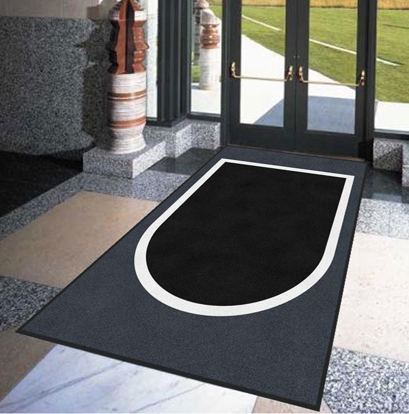5th GRP black shield 5 X 8 Rubber Backed Carpeted HD - The Personalized Doormats Company
