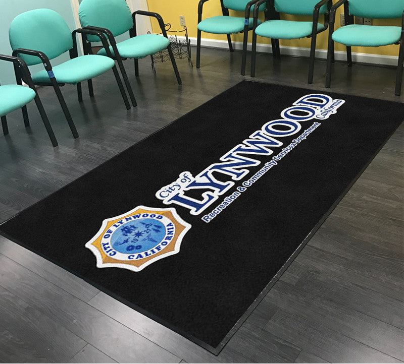 CITY OF LYNWOOD 5 X 8 Rubber Backed Carpeted HD - The Personalized Doormats Company